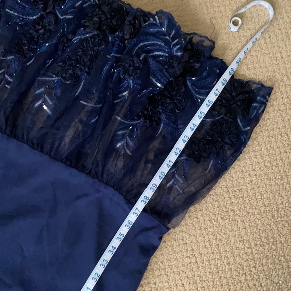 Marchesa Notte Navy MIDI dress *flaws* - Picture 14 of 14
